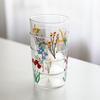 Simple glass cup, Japanese style creative casual cup, high borosilicate glass floral glass cup, milk cup, ins wind cup
