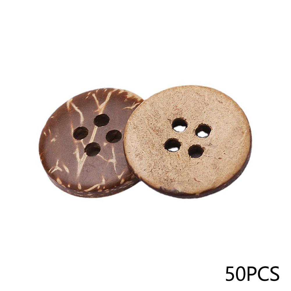 2 Hole Handmade Buttons 50 Natural Coconut Shell Buttons Clothing Jacket High-quality DIY Sewing Decoration 5 Colors Optional