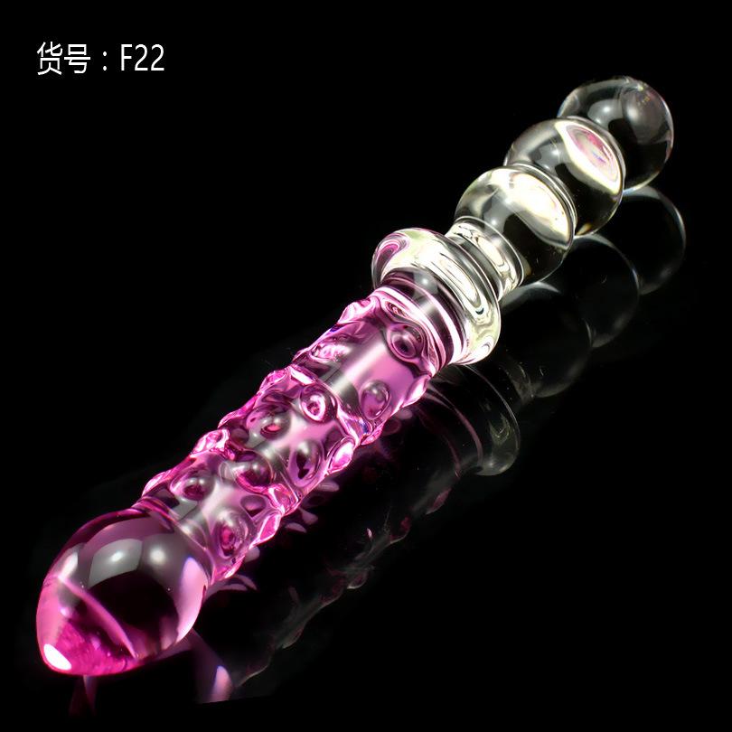 Oversized Crystal Glass Penis Anal Beads Two-in-One Sex Tools Sex Toys for Women Masturbation Devices