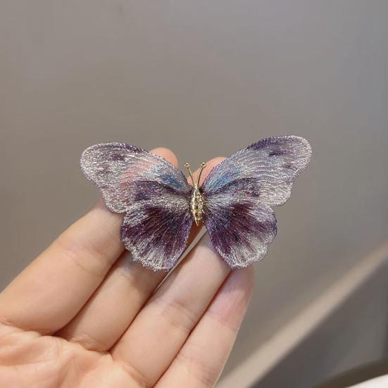 Women Brooch Sparkling Rhinestones Faux Pearl Butterflies Shape Lapel Pin Suits Coats Bags Scarves Badge Versatile Accessory