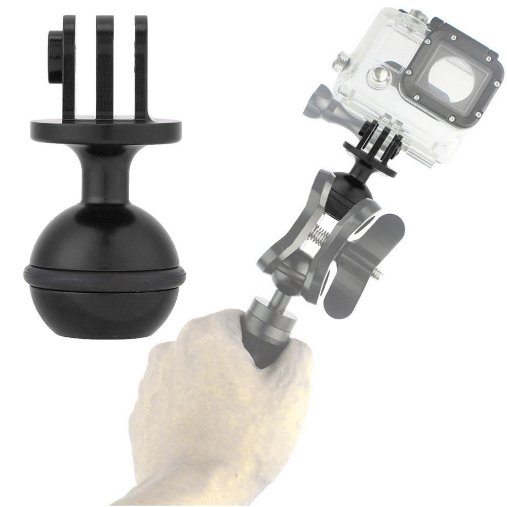 Metal 360 degrees Rotating Ball Head Holder Mount Photography Lamp Arm Base Adapter (Black)