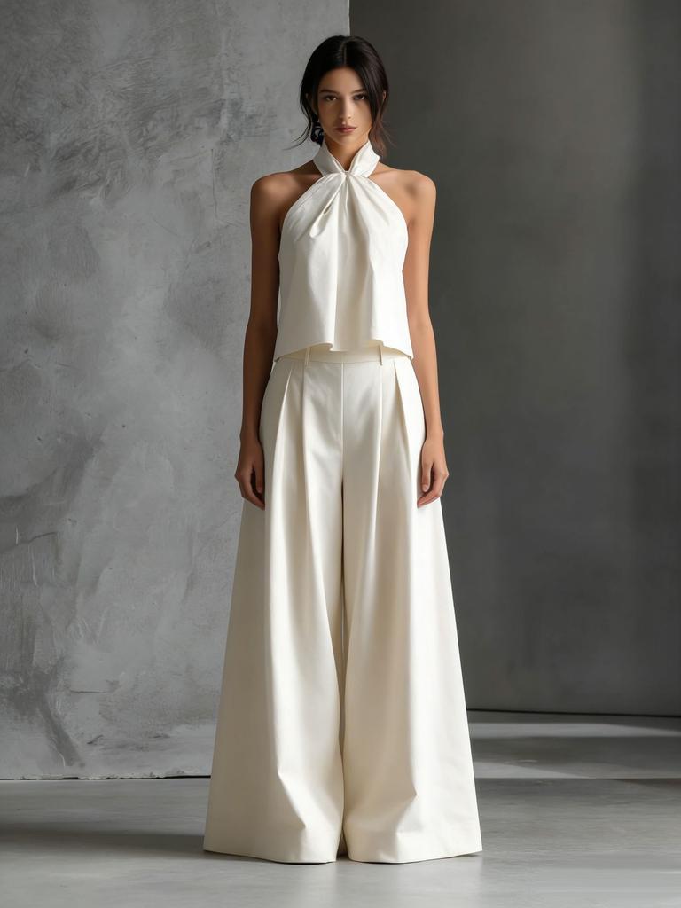 DM033 Cross-border Amazon Foreign Trade 2026 Summer New European and American Women's Clothing Loose Sleeveless Top + Wide-leg Pants