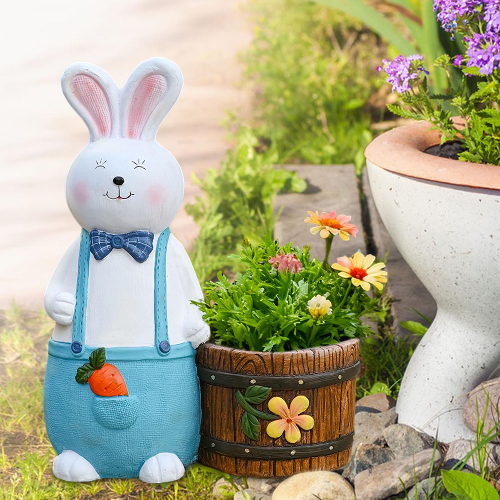 

Милый Кролик Горшок Фигурка Зайца Креативное Украшение Домашний Декор Скульптура Животного Подарок Цветочный Горшок для Сада Балкона Дома синий