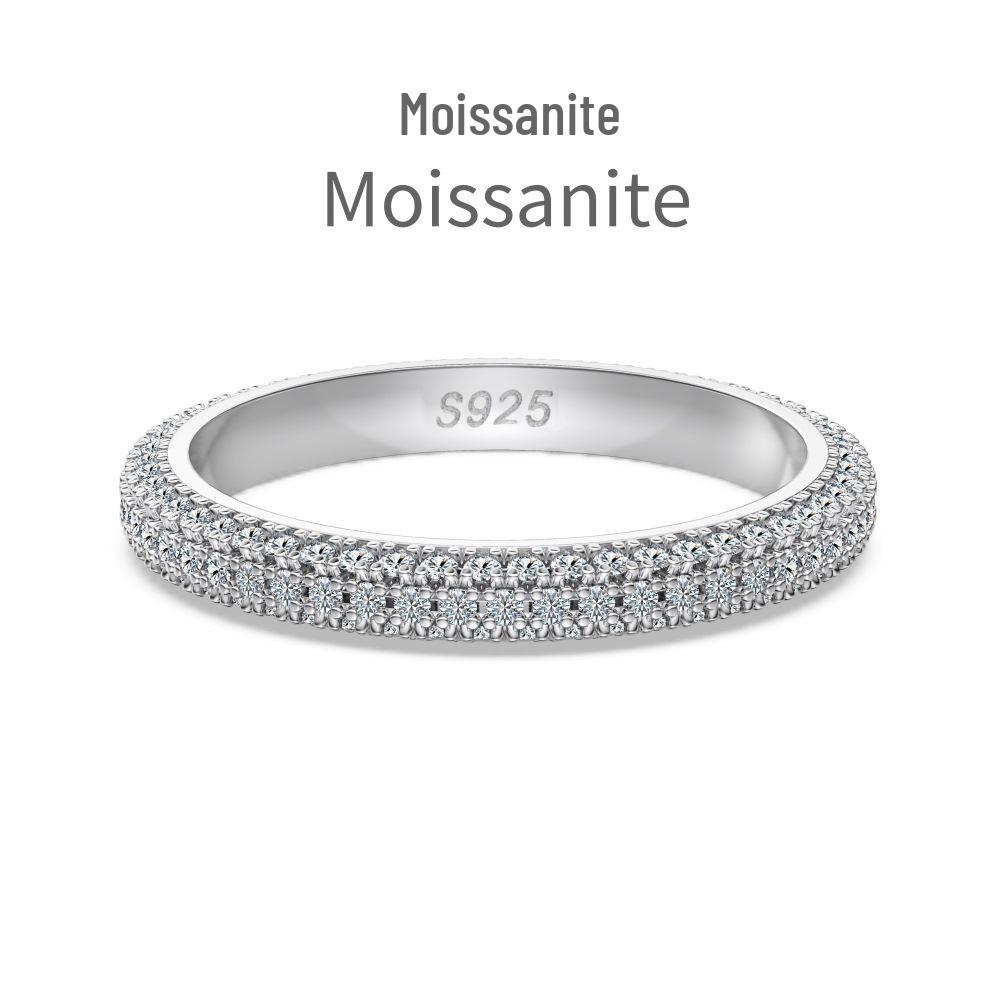 Stilvoller S925 Sterling Silber Ring für Mädchen - Leichter Luxus, Super Glänzend, Modern für den täglichen Gebrauch