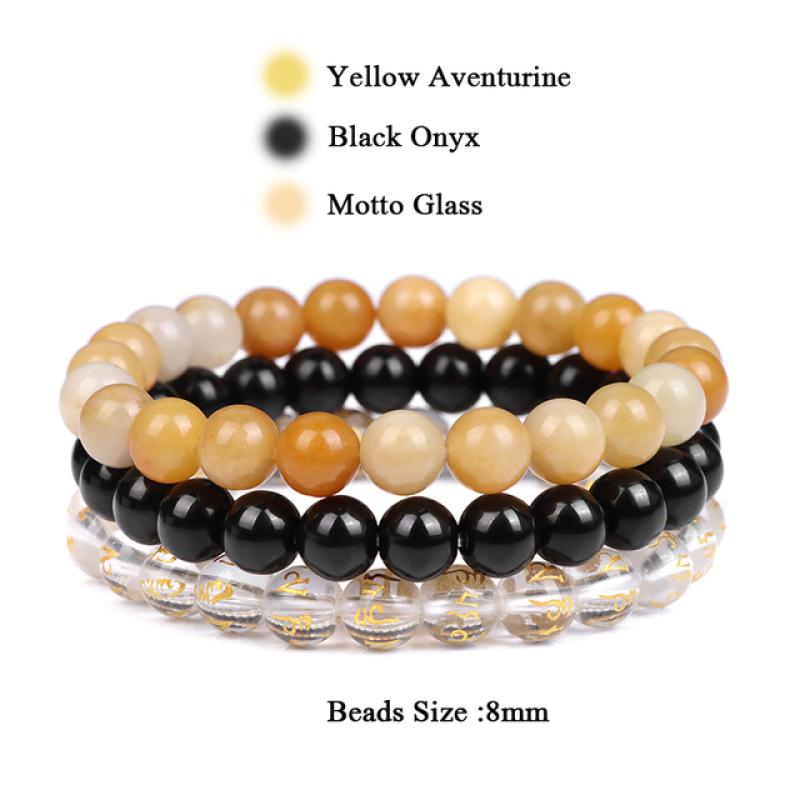 Jovivi Bracciale Elasticizzato In Pietre Naturali 8mm – Quarzo Rosa, Rodonite, Pietra Di Luna
