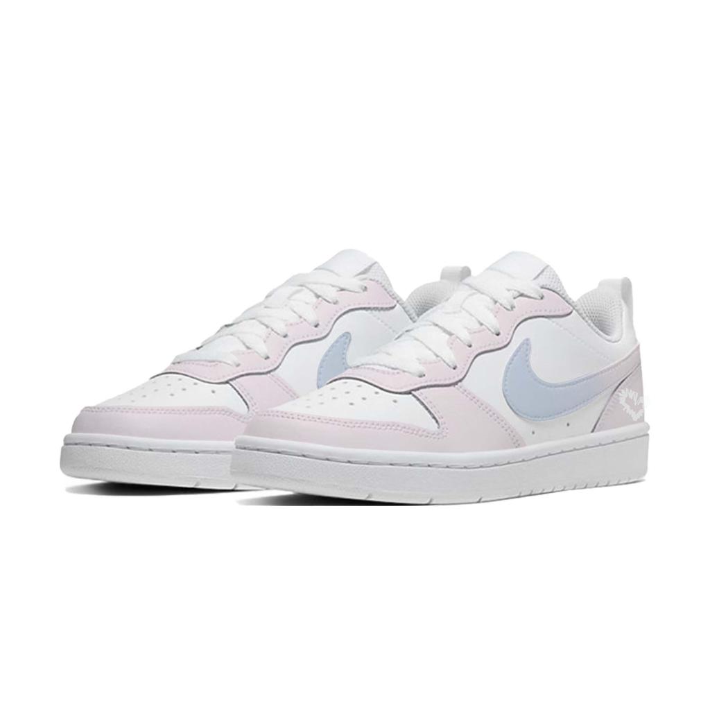 Nike Court Borough Heartbeat Blue Pink Abrasion Resistant Slip Resistant Low top Skateboard Shoes Women's Pink Blue DV5456-106(Team1889-)