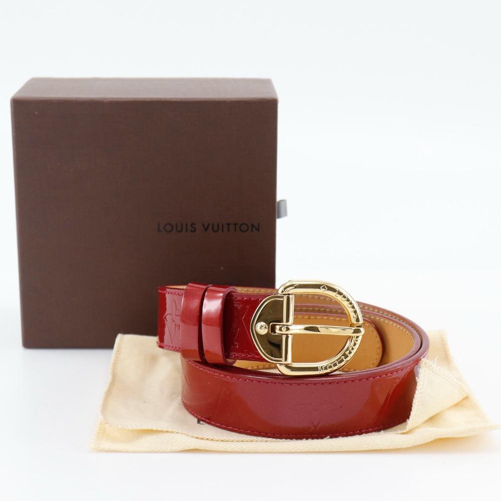 Louis Vuitton Ceinture Belt M6980 Pomdamul Red Monogram Vernis Women Used