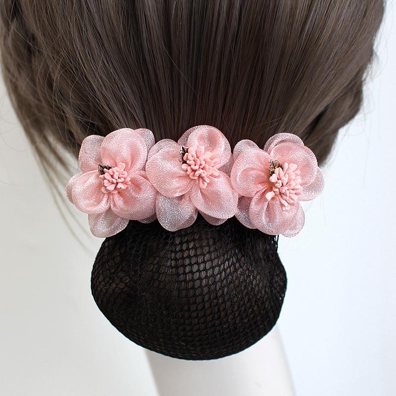 Nurse Head Flower Hair Mesh Pocket Disc Hair Stewardess Hair Mesh Cover Hotel Restaurant Waiter Work Headgear Hair Accessories
