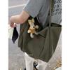 Casual Large-capacity Canvas Bag Women's Bag 2025 New Solid Color Simple Tote Bag Versatile Shoulder Armpit Bag
