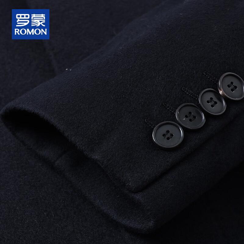ROMON Men's 100% Pure Wool Mid-Length Thickened Coat