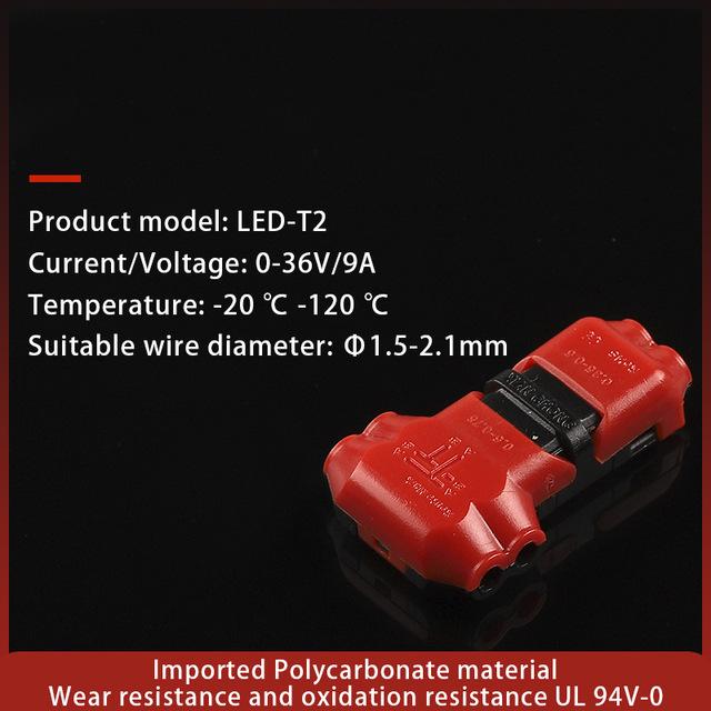 T/H-Type Single/Double Wire Insulation Displacement Quick Connect Clamp, Push-In Style.
