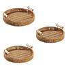 Hand-woven Rattan Storage Basket Snack Bread Basket with Handle for Organizing
