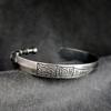 Mens Vintage Oxidized Tone Cuff Bracelet With Sword Motif Ethnic Retro Style