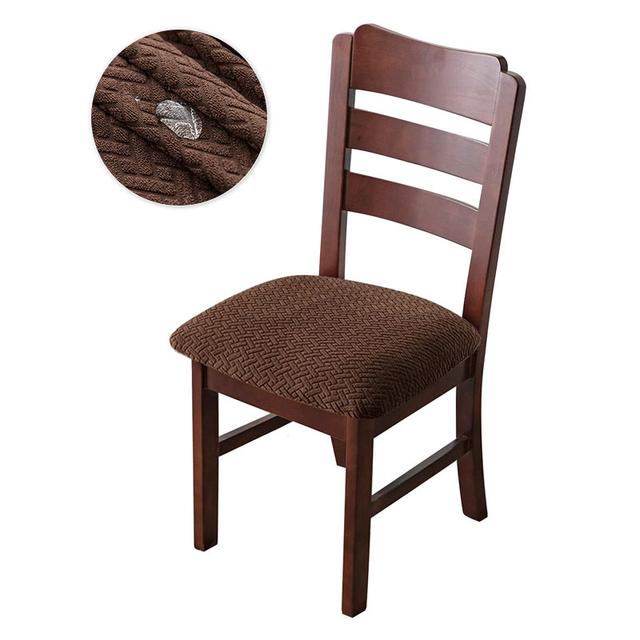 

1/2/4/6 Водонепроницаемый чехол на сиденье обеденного стула, жаккардовый съемный чехол на сиденье стула, чехол для столовой, кухонный стул, домашний декор 1 Piece кофейный