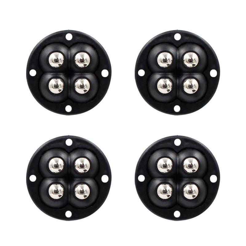 Silent Nylon Ball Bearing Casters - No-Drill Universal Steel Furniture Wheels