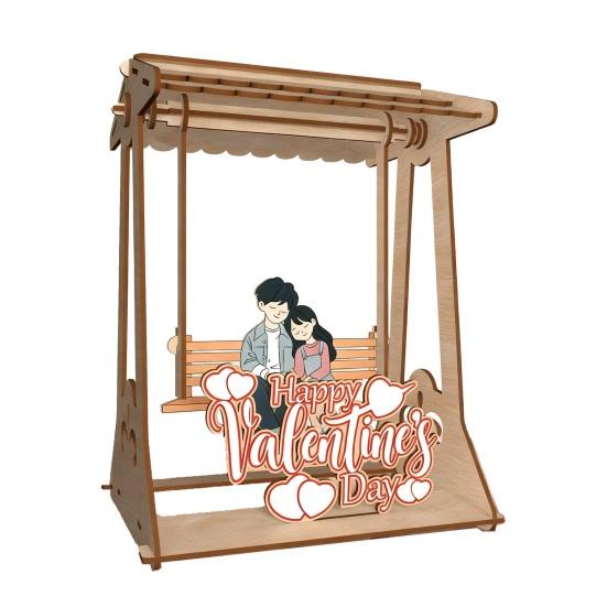 Swing Chair Couple Ornament Farmhouse Rustic Handmade Couple Table Sign Valentine's Day Anniversary Home Office Desktop Decoration
