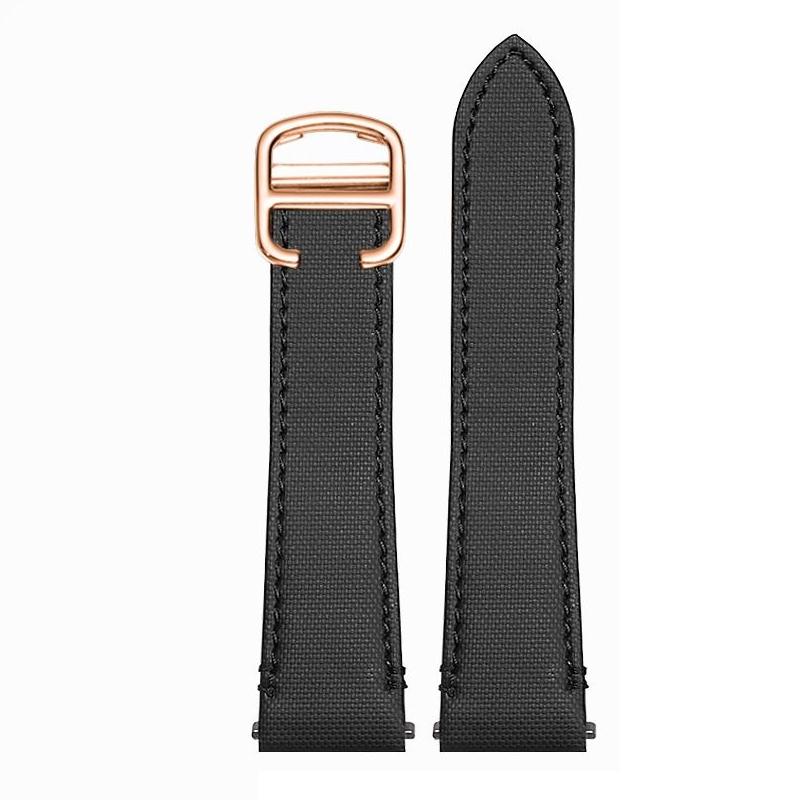 21mm Quick Release Nylon Strap For Cartier Santos Strap New W2SA0007 Medium Canvas Waterproof Sports Watchband  Black Blue