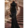 Women Sexy Halter Off Shoulder Long Sleeve Mermaid Long Evening Party Dress