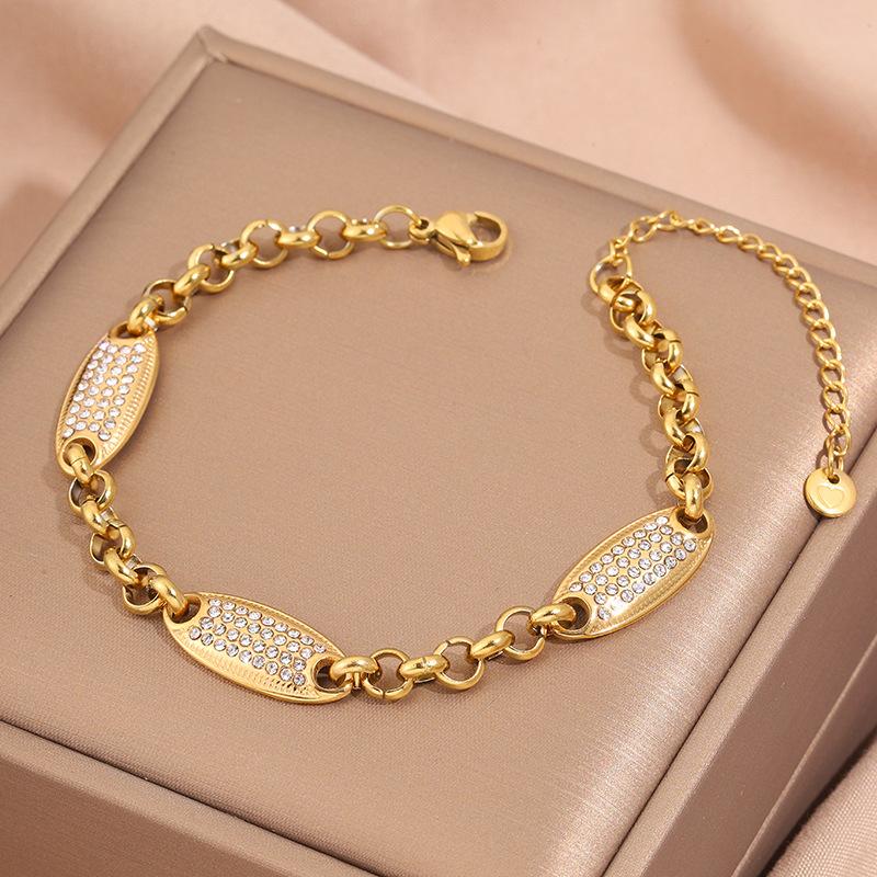 Popular bracelet, titanium steel does not fade, love zircon bracelet, high-end female light luxury niche bracelet, bracelet.