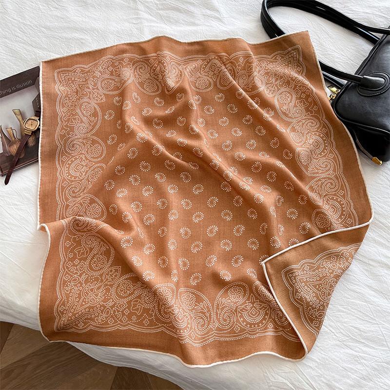 Casual Silk-Wool Square Scarf 65x65cm