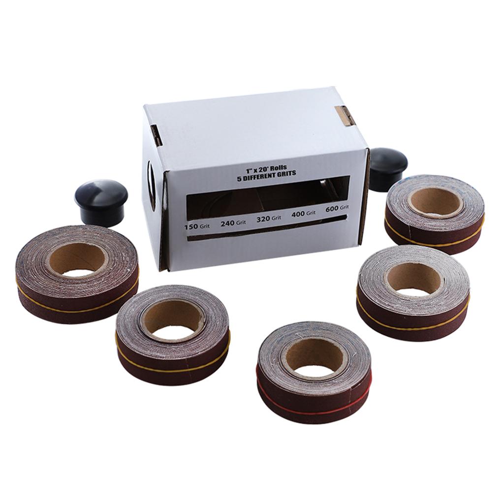 Multiple Grains Sandpaper Cloth Roll Set 150 To 600 Grits Aluminum Oxide 2.5cmx6m Suitable for Wood & Metal Finishing