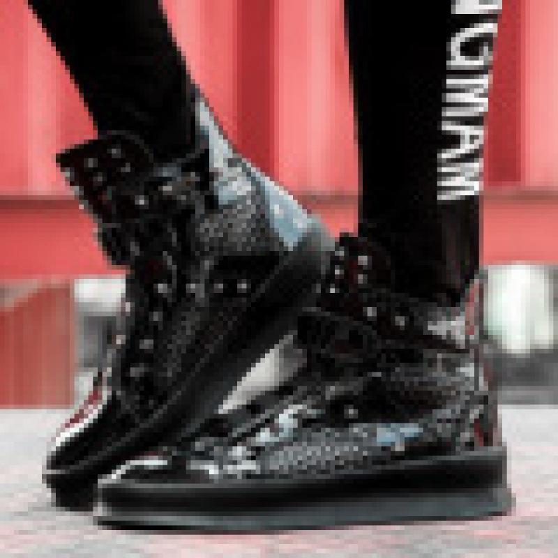 Herbst und Winter neue Sports Board Schuhe Hip-Hop Herrenschuhe Britische Nieten High-Top Schuhe Hip-Hop Board Schuhe