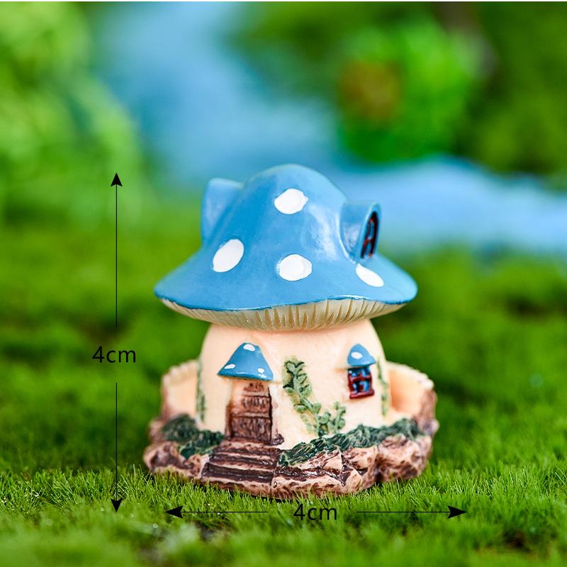 Mushroom House Micro-landscape Ornaments Resin Handicrafts Villa Houses Dreamy Fairy Tales Dream Decoration Accessories