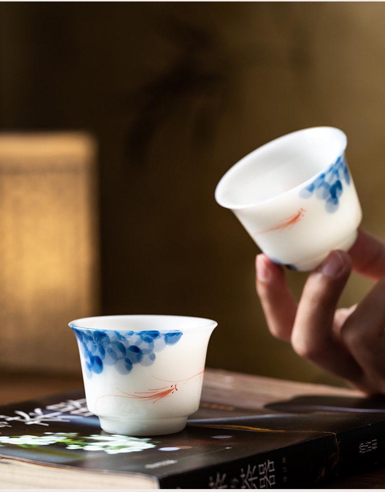 Jade Porcelain Gongfu Tea Cup Set - Thin-Walled Master Cup with Gift Box