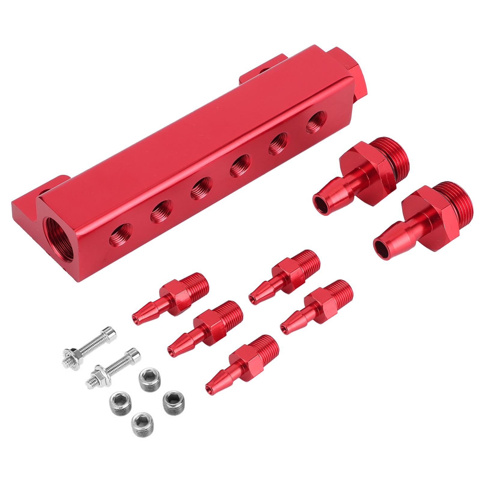 Универсальный 6-портовый вакуумный блок, комплект впускного коллектора, топливный газ, вестгейт, турбонаддув, красный красный