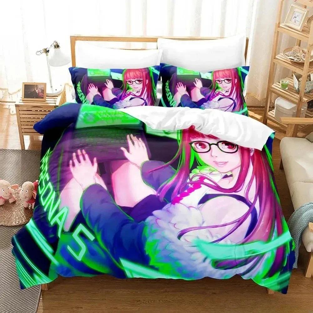 3D Printing Game Persona 5 Bedding Set Cartoon Anime three-piece set Adult Kid Bedroom Duvet cover Sets Birthday Home Textiles