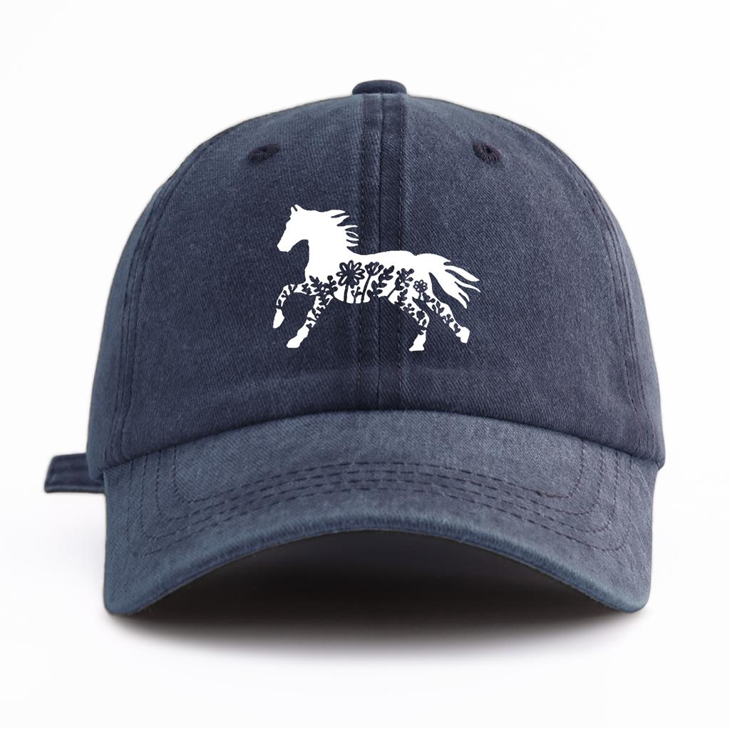 1pc Pinting Horse Print Washed Baseball Cap for Adults  Minimalist Retro Style Casual Soft Adjustable Dad Hat Perfect As Gift