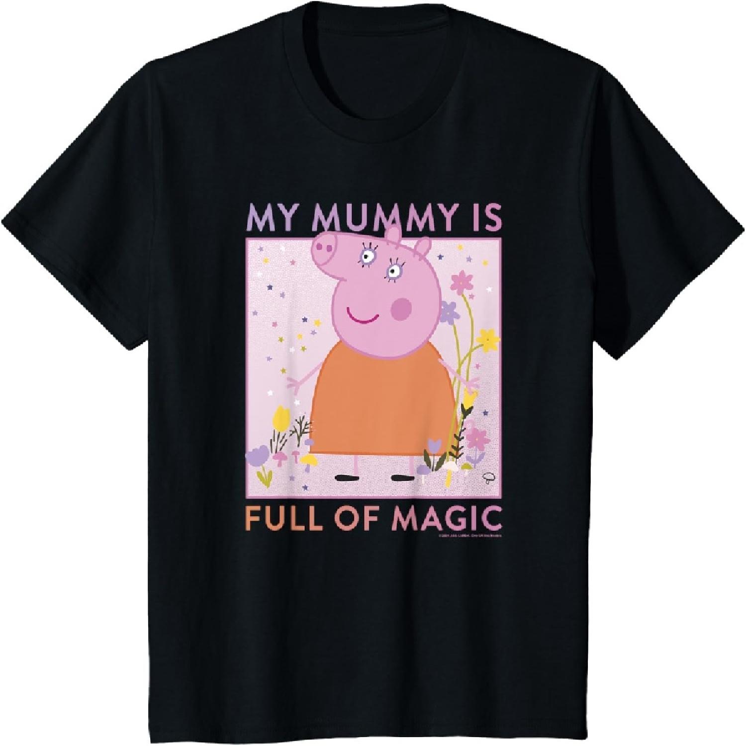 Детская футболка Свинка Пеппа «Моя мамочка полна волшебства» XXXXXL разноцветный