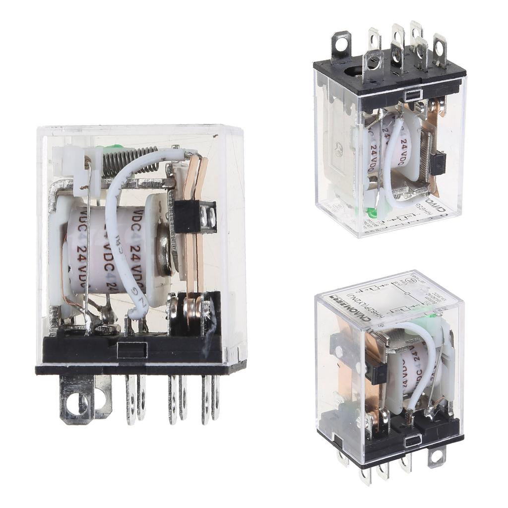 Coil Power Relay LY2NJ DC24V 10A Mini Electromagnetic Relay Electronic Modules DPDT 8 Pin LED Lamps Indication