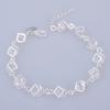 Women's Silver Plated Cube Clear Rhinestone Bracelet Engagement Party Jewelry