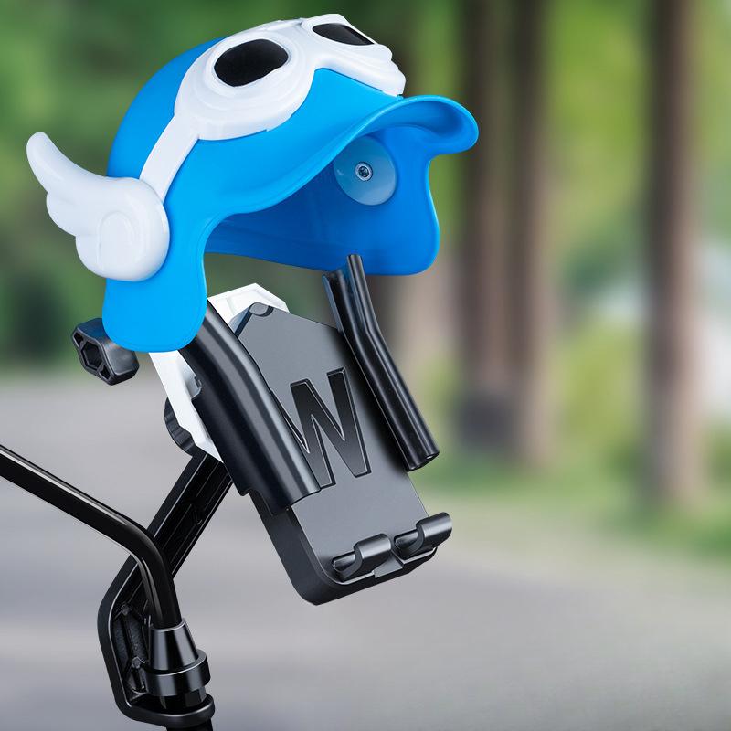 

Motorcycle Phone Holder Electric Bike Navigation Mount for Delivery Riders Rearview Mirror Bracket with Small Helmet Sunshade синий