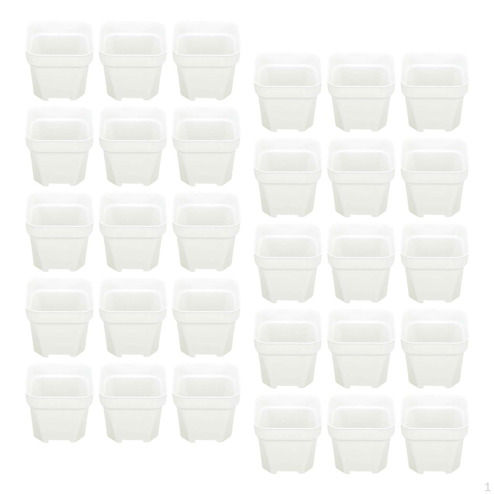 

Набір з 30 горщиків для розсади з дренажем для використання в приміщенні та на вулиці 6.5cmx5.4cm білий