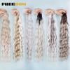 FREEDOM Synthetic Braiding Hair Extensions Natural Curly Wavy 24inch Water Wave Braid Hair Ombre Blonde Brown Twist Crochet Hair