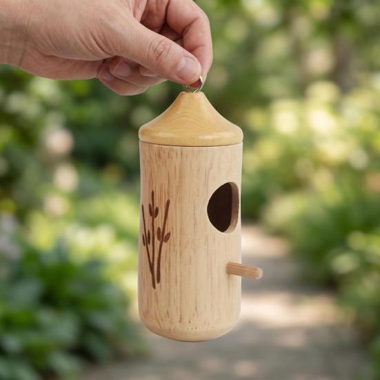 Holz Kolibri Haus Vogel Futterhaus Wetterfest Außen Garten Hof Hängend Kleiner Vogel Futterhaus Dekoration
