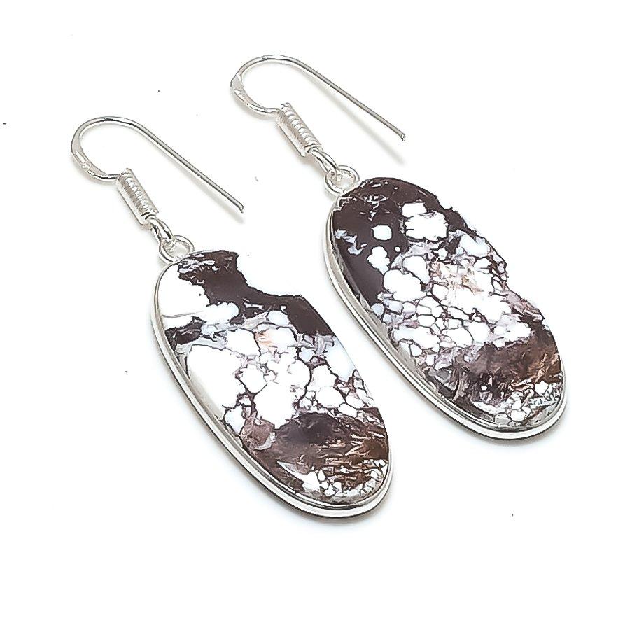 

Natural Wild Horse Gemstone 925 Sterling Silver Jewelry Earring 1.97 AE-12315