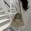 Summer Weaving Fashion Bag Women's 2025 Straw New Portable Small Square Bag Popular Shoulder Messenger Bag Versatile Trend