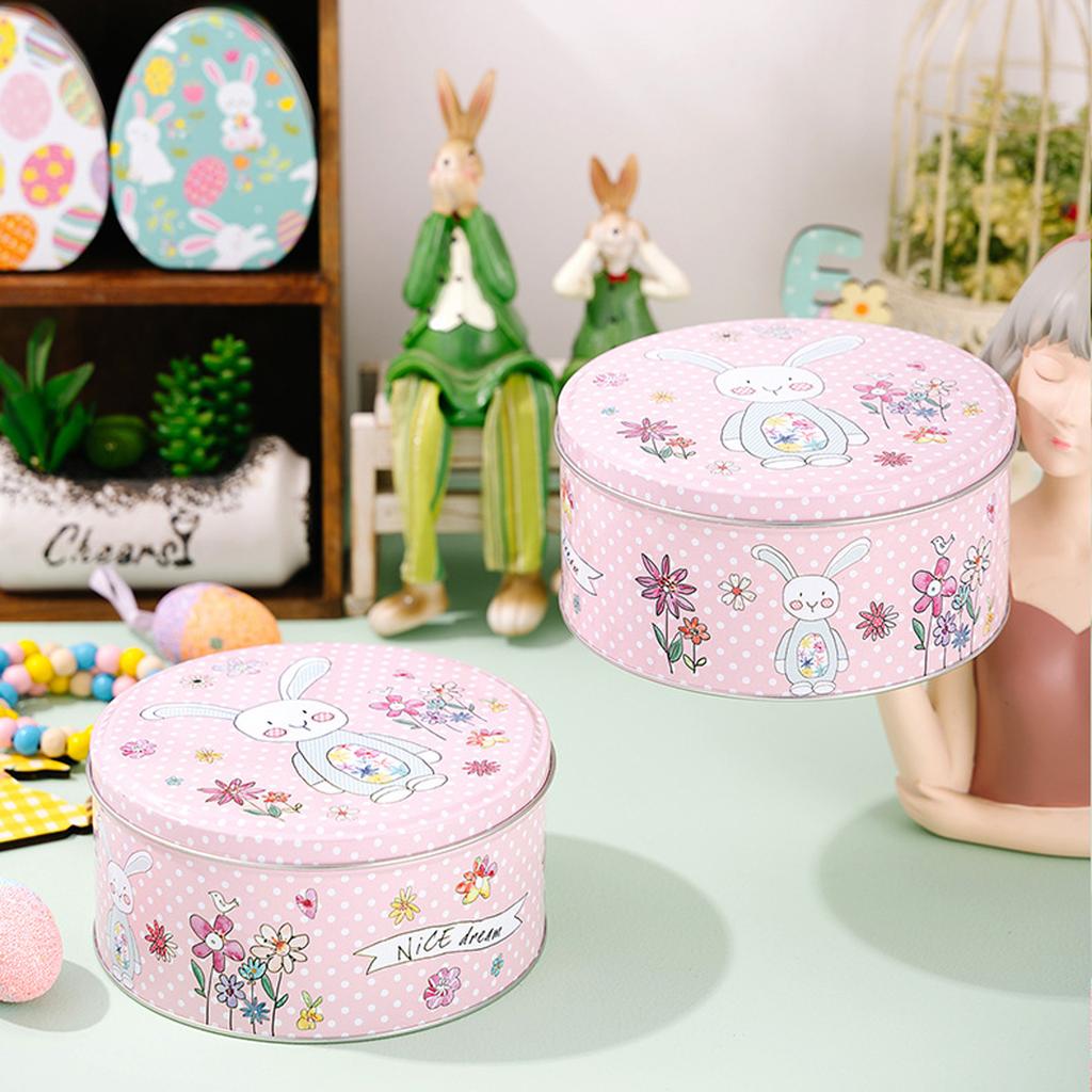 Easter Bunny Storage Box, Tin Cookie Box, Children's Gift Box, Candy Box