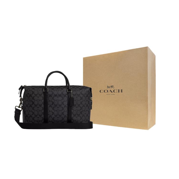 COACH Ellery Coated Canvas With Calfskin Boston Bag, Travel Bag, Handbag, Shoulder Bag, Crossbody Bag Women's CP048-QBMI5