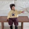 Boys autumn and winter thickened sweater sweatpants new children's clothing baby winter clothing children's velvet suit