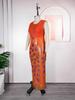 African Print Vest Dress: Women's Fashion Commuting Hip-Hugging Skirt, European and American Style.