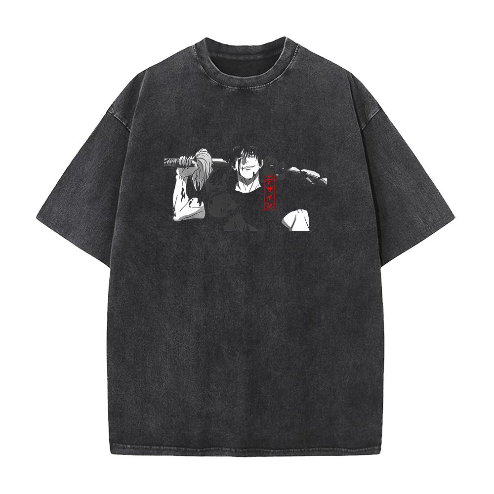 

Горячее Аниме Магическая Битва Фушигуро Тодзи Графическая Футболка Мужская Винтажная Хлопковая Футболка Уличная Выстиранная Футболка Харадзюку Мужская Футболка XXL чёрный