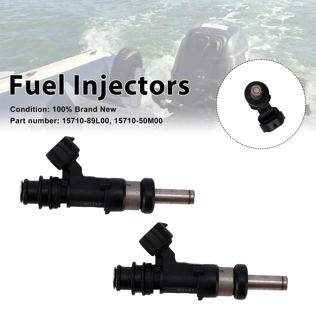 2PC 15710-89L00 Fuel Injectors 15710-50M00 For Suzuki Outboard 15HP 9.9HP 20HP