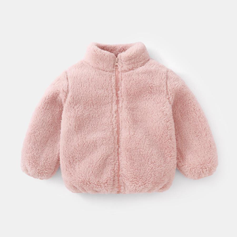 Children's Plush Spring/Autumn Coat for Boys and Girls - Warm, Double-Sided Fleece Outerwear