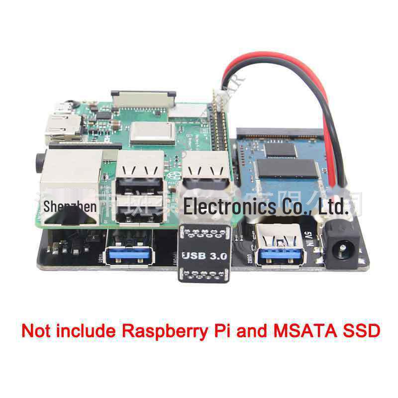 Raspberry Pi X852 Dual mSATA SSD Expansion Board for 3B+/3B/ROCK64