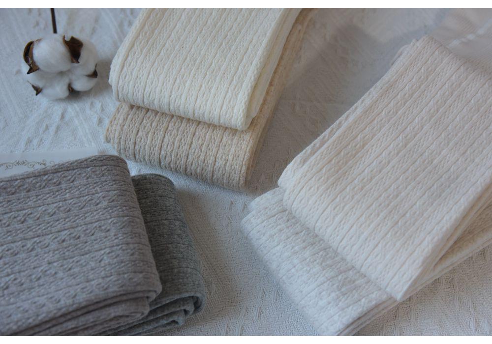 Women's Thickened Japanese Style Cable Knit White Tights with Plus Velvet & Warm Milk White JK Socks for Autumn/Winter