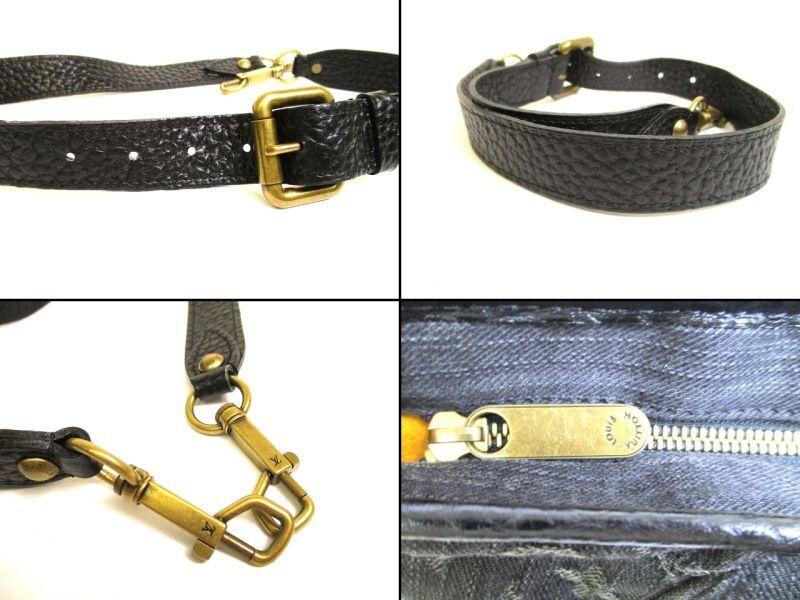 Autentisk LOUIS VUITTON Monogram Svart Denim Håndveske med Stropp Neo Cabby GM #9734 Oppusset